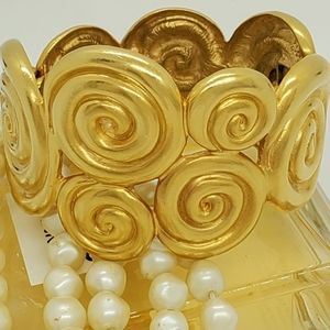 Vintage Kenneth Jay Lane Signed Rare Statement Bracelet